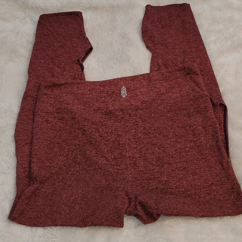 Free People Movement Halo Leggings Coral Size Medium Cutout Details Highrise - Picture 2 of 8